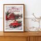 Christmas Diamond Painting Kits Winter Diamond Art Kit for Adult Red Truck Paint with Diamond Full Drill,Square Drill 12x16in